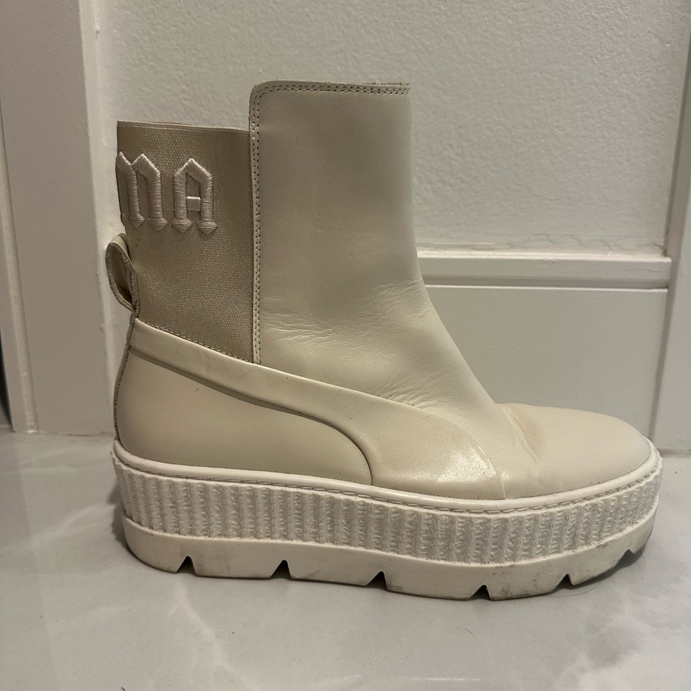 Fenty x Puma White Combat Boots